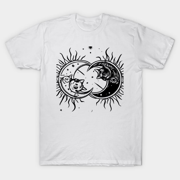 Between Sun and Moon is Cats T-Shirt by lazykitty